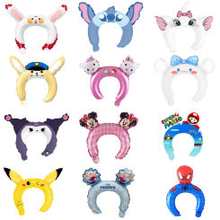 10/20pcs Cute Animals Tiara Aluminum Foil Balloons Kuromi Stitch Pikachu Baby Shower Children Happy Birthday Wedding Party Decor