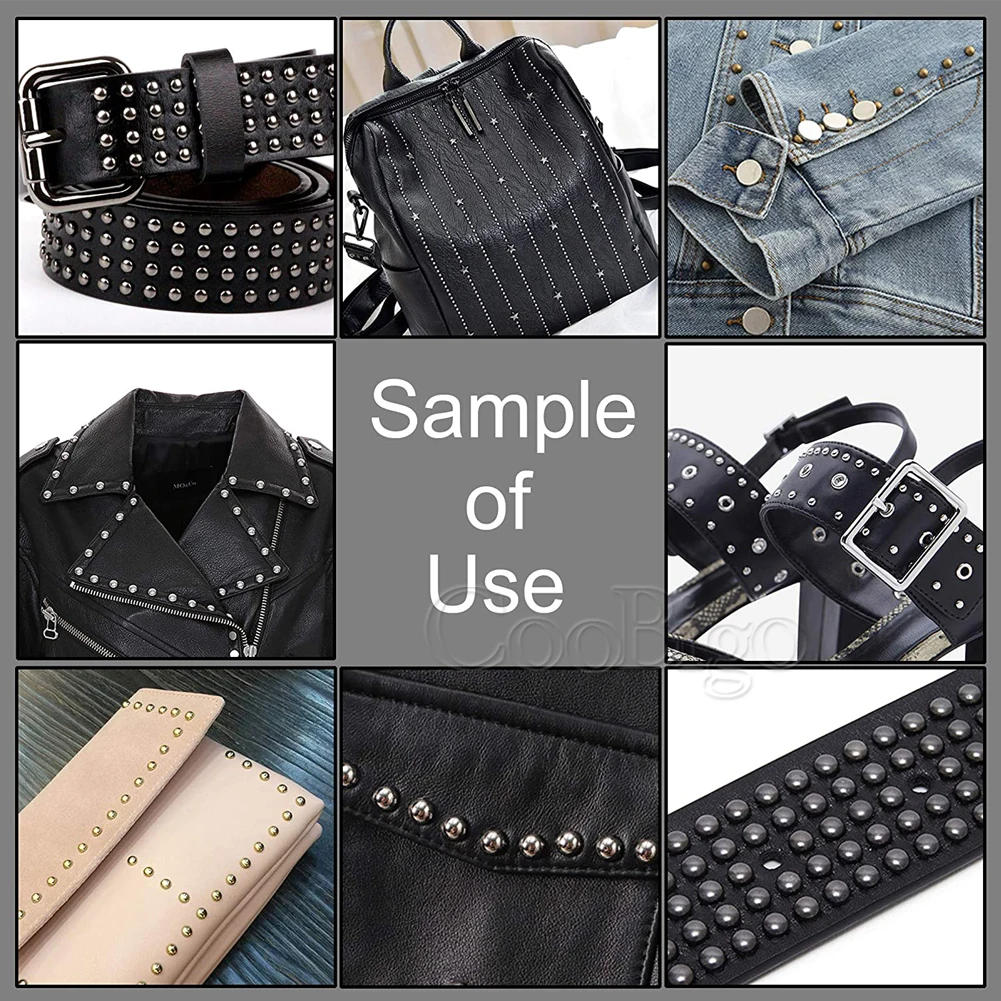 Description Picture 6 of item12mm Metal Claw Rivets Studs Round Spike Decorative Nailhead Bead DIY Leathercraft Shoes Bag Clothing Sewing Accessories 50pcs