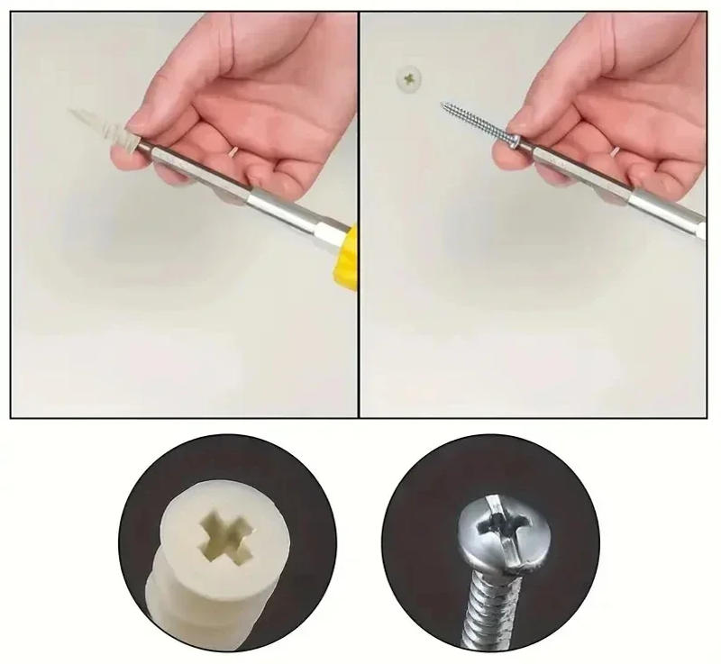 Description Picture 5 of itemGypsum Board Special Drill Tail Expansion Screw Spiral Tube Plug Hollow Door Board Nylon Spiral Tube Slotted Three-point