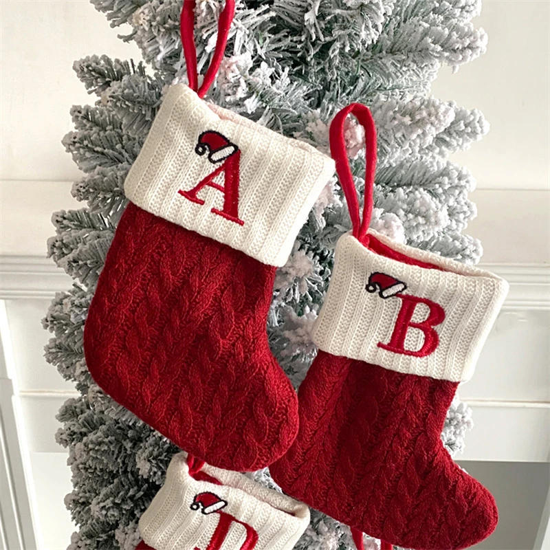 Description Picture 5 of item1PC Xmas Socks Christmas Stocking Christmas Decorations Durable High Capacity Candy Bag Decorations Christmas Gift Bag