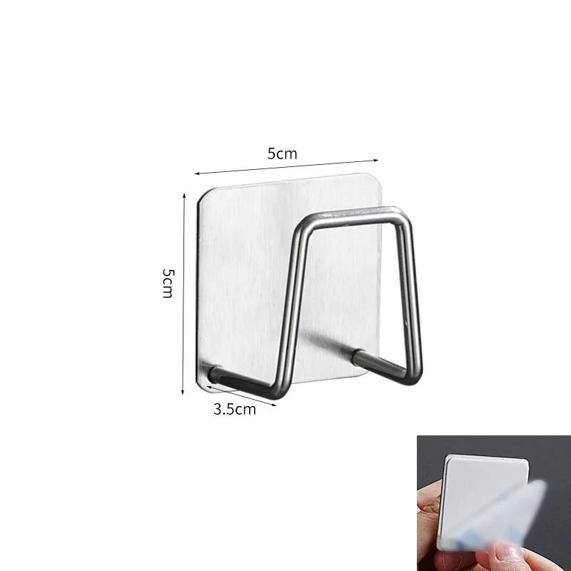 Description Picture 3 of item2/4/6 Pcs Hook Accessories Kitchen Storage & Organization Organizer Sponge Holder Stainless Steel Bracket Wall Shelf Bathroom