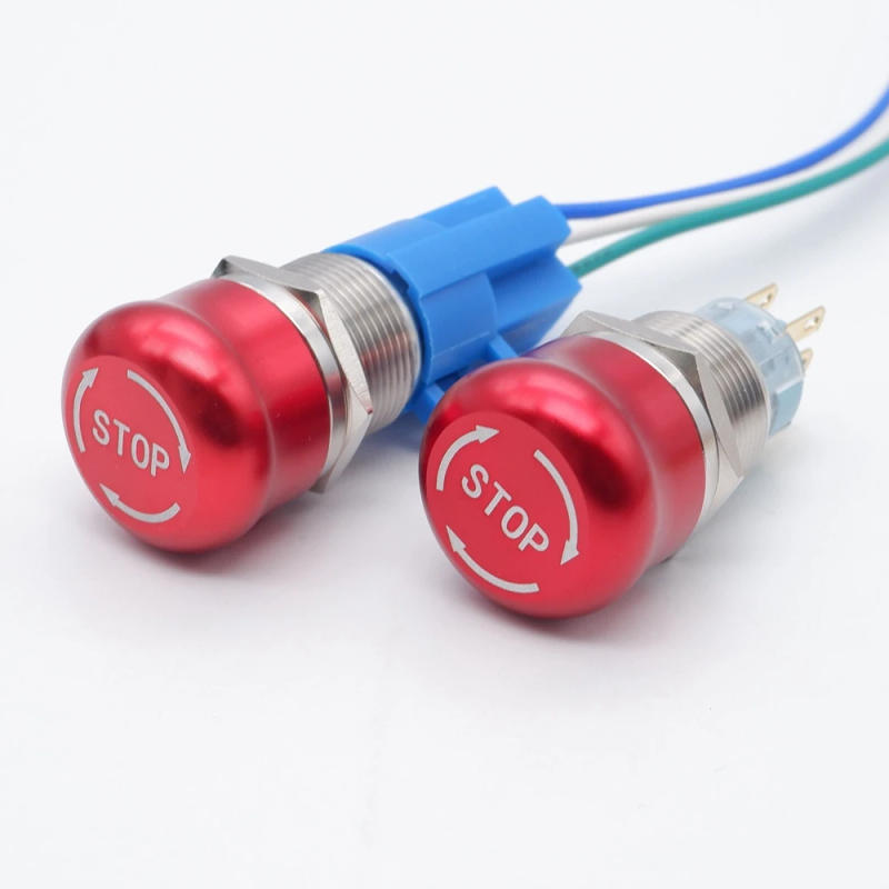 Description Picture 4 of item16/19/22mm Emergency Stop Metal Button Switch Locked Normally Closed 1NO1NC 2NO2NC Pin Terminal Stop Button Red Mushroom Head