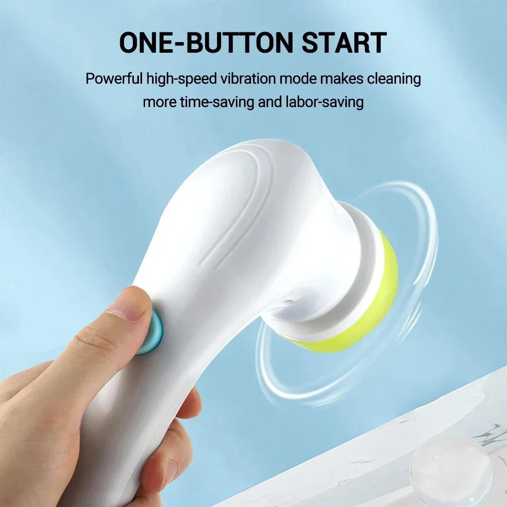 Description Picture 4 of itemWireless Household Electric Cleaning Brush 5-in-1Multifunctional USb Charging Bathroom Kitchen Cleaning Tool Supplies Wash Brush