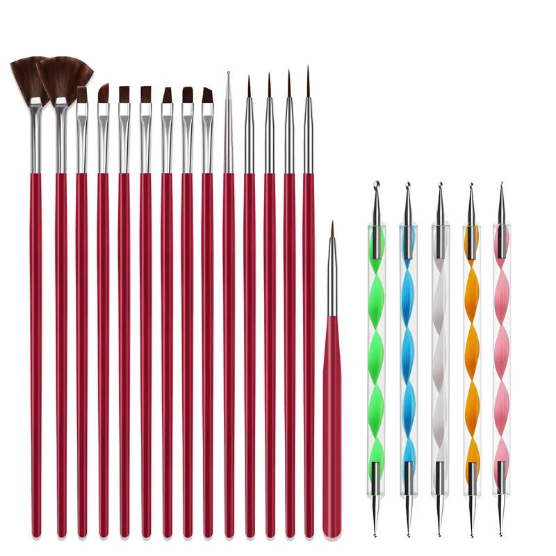 Description Picture 4 of itemNail Brushes Set Professional Nail Supplies For Acrylic UV Gel Drawing Dotting Manicure Nail Art Design Tools Makeup Accessorie
