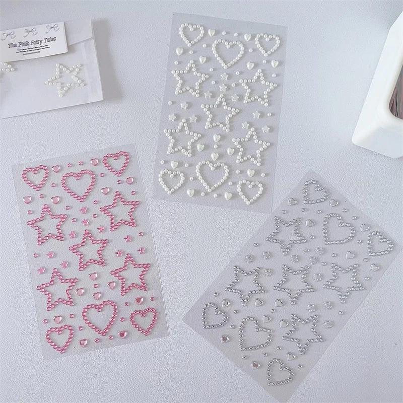 Description Picture 4 of item3D Star Heart Crystal Stickers Kids DIY Decoration Self Adhesive Jewelry Crafts Sparkly Rhinestone Stickers Girls Gifts