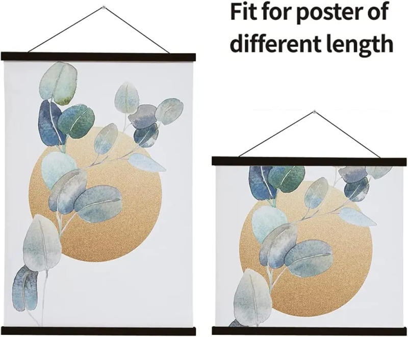 Description Picture 4 of itemMagnetic DIY Wood Poster Frame Teak/Pine Photo Hangers Hanging Kit for Pictures Canvas Prints Poster Scroll Artwork Print Holder