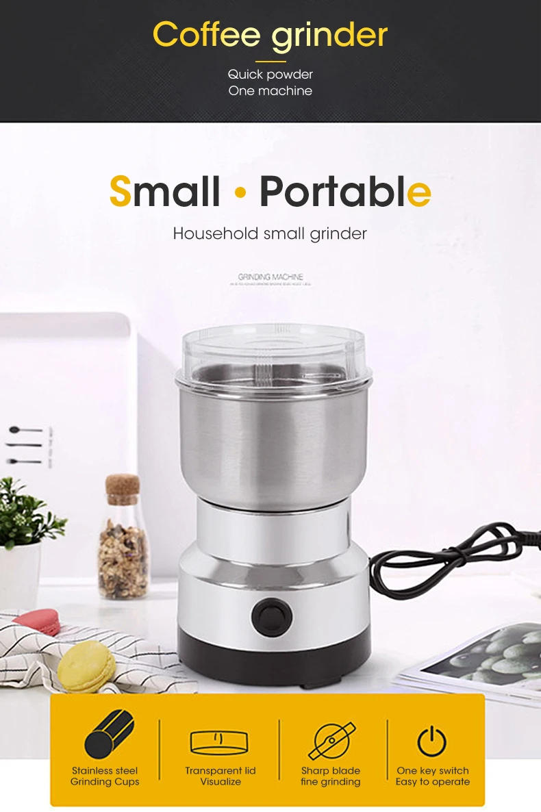 Description Picture 3 of item2024 NEW Mini Electric Grinder Household 300ml Ultrafine Baby Food Pulverizer Coffee Grinder Spice Pepper Grinder Grain Mill