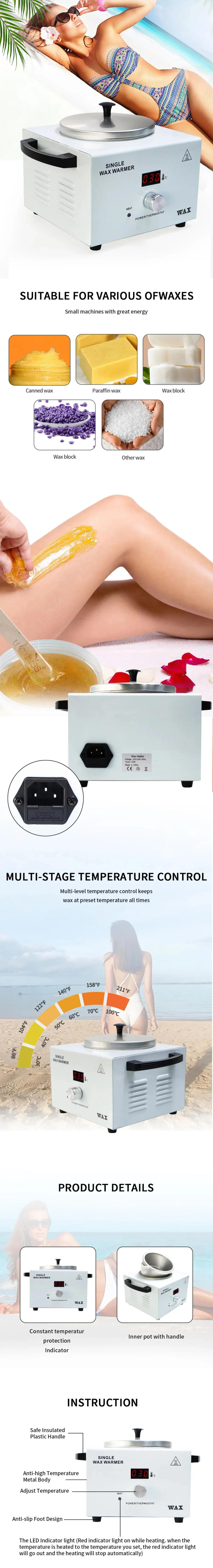 Description Picture 2 of itemElectric Wax Heater Machine Wax Warmer Hair Removal Device Use With Hair Removal Wax Beans Home Applicance for Spa Beauty Salon