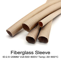 800°C High Temp Fiberglass Sleeve - Heat Resistant, Insulation, Wire Protection - Multi Size ID 2.5/3/4/5/6/8/10/12/14/16/20mm