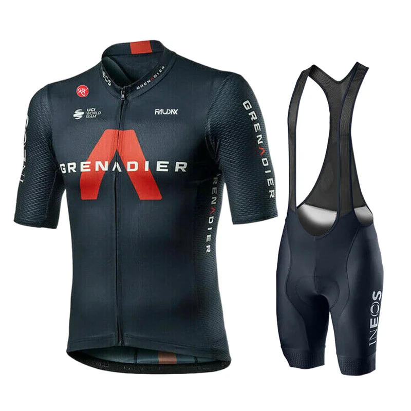 Description Picture 5 of item204 Ineos Grenadier Cycling Jersey Set  Short Sleeve Breathable Mountain Racing Bike Uniform Bib Shorts Summer Bicycle Clothing