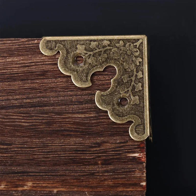 Description Picture 6 of item4Pcs Table Protection with Nails Jewelry Box Guard Decorative Protectors Furniture Hardware Corner Brackets Corner Protectors