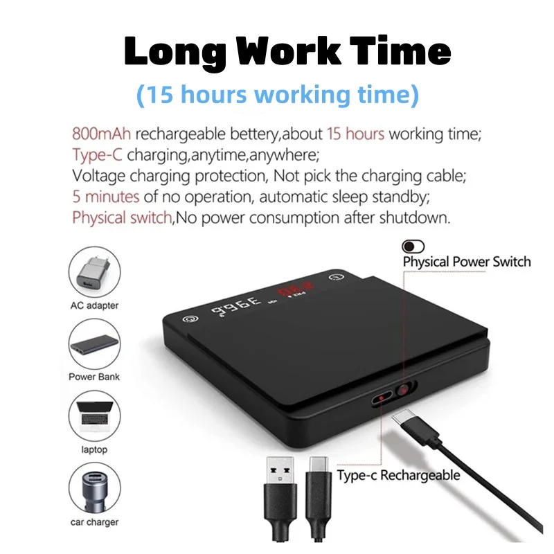 Description Picture 5 of itemTiny Espresso Coffee Scale Mini Smart Timer Coffee Balance USB 2kg/0.1g g/oz/ml Man Woman Gift Digital Weight Kitchen Scale