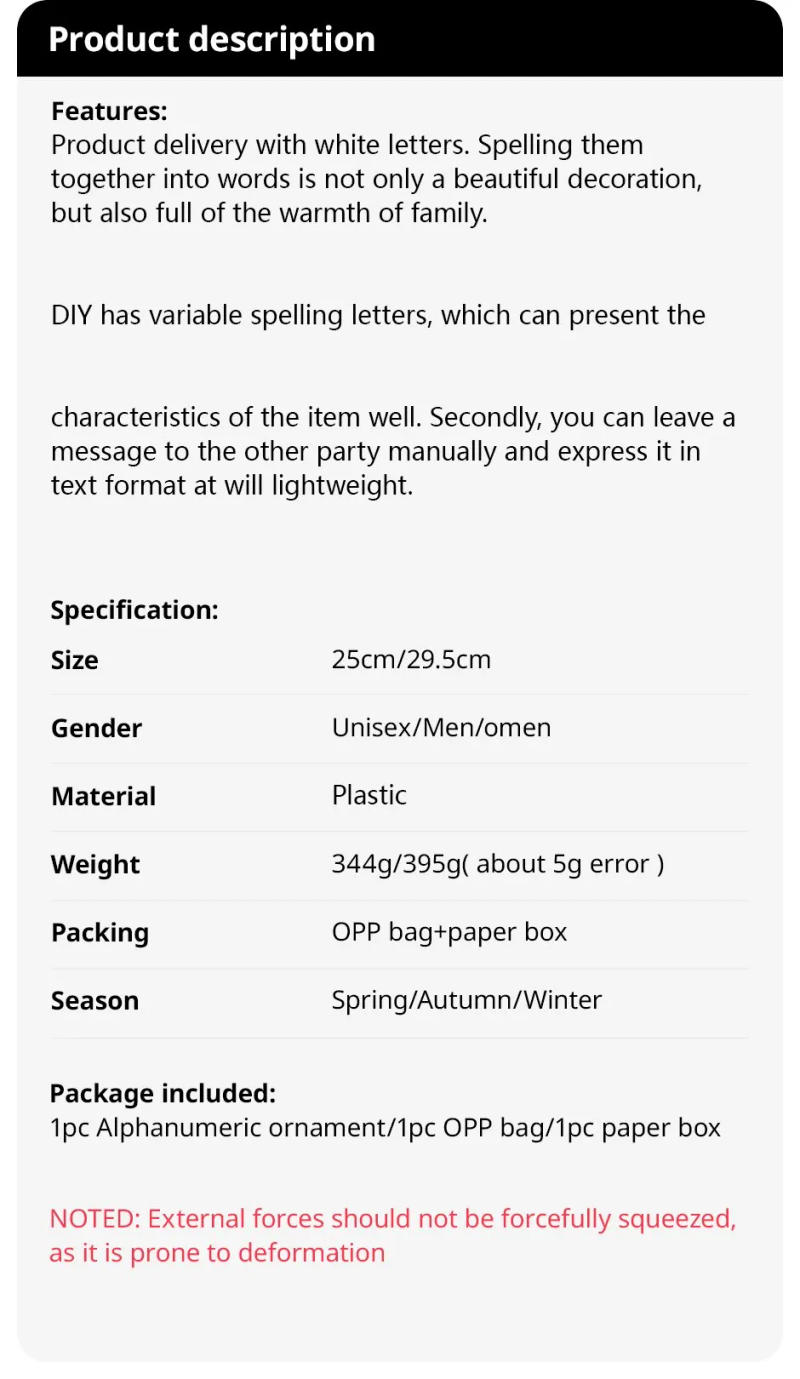 Description Picture 2 of itemCreative Puzzle DIY Plastics Alphabet Message Board Baby Room Bedroom Home Decorative Ornament Photo Frames Crafts