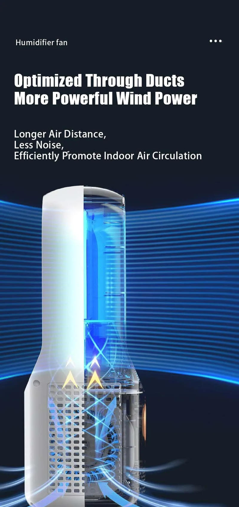 Description Picture 4 of itemXIAOMI Bladeless Electrical Fan Intelligence Cooling LED Digital Display Spray Household Lights Powerful Air Conditioner Cooling