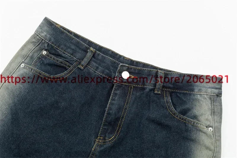 Description Picture 6 of itemHigh Street Washed Gradient Blue Micro Flared Leggings Jeans Men Women High Street Hip Hop Denim Pants