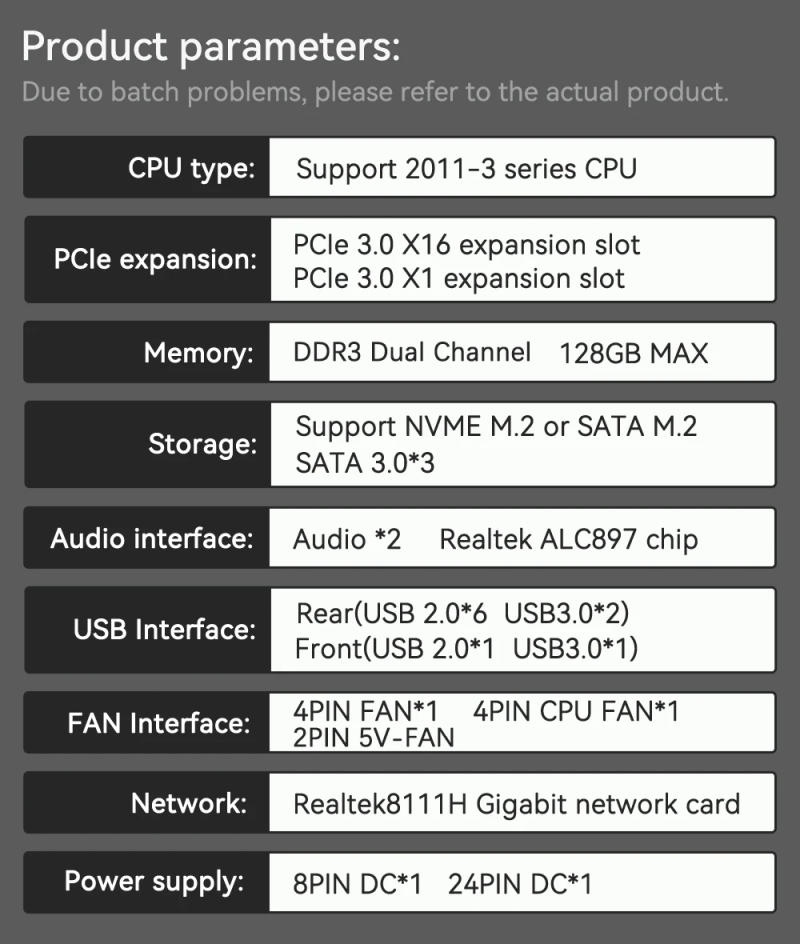 Description Picture 6 of itemMACHINIST X99 PR8 Motherboard LGA 2011-3 Supports Intel Xeon Processor Double Channel DDR3 RAM NVME M.2/SATA 3.0