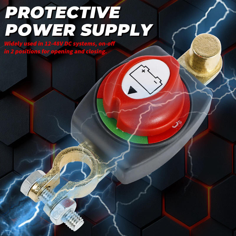 Description Picture 6 of itemDC 12-24V Battery Disconnect Switch Heavy Duty Side Post Battery Disconnect Switch Multipurpose Battery Power Cut Master Switch