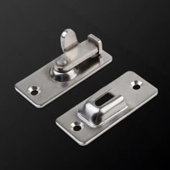 1Pc 90 Degree Solid Door Latch Bolt 304 Stainless Steel Lock Sliding Right Angle Buckle Black Windoo Latches Plug Small