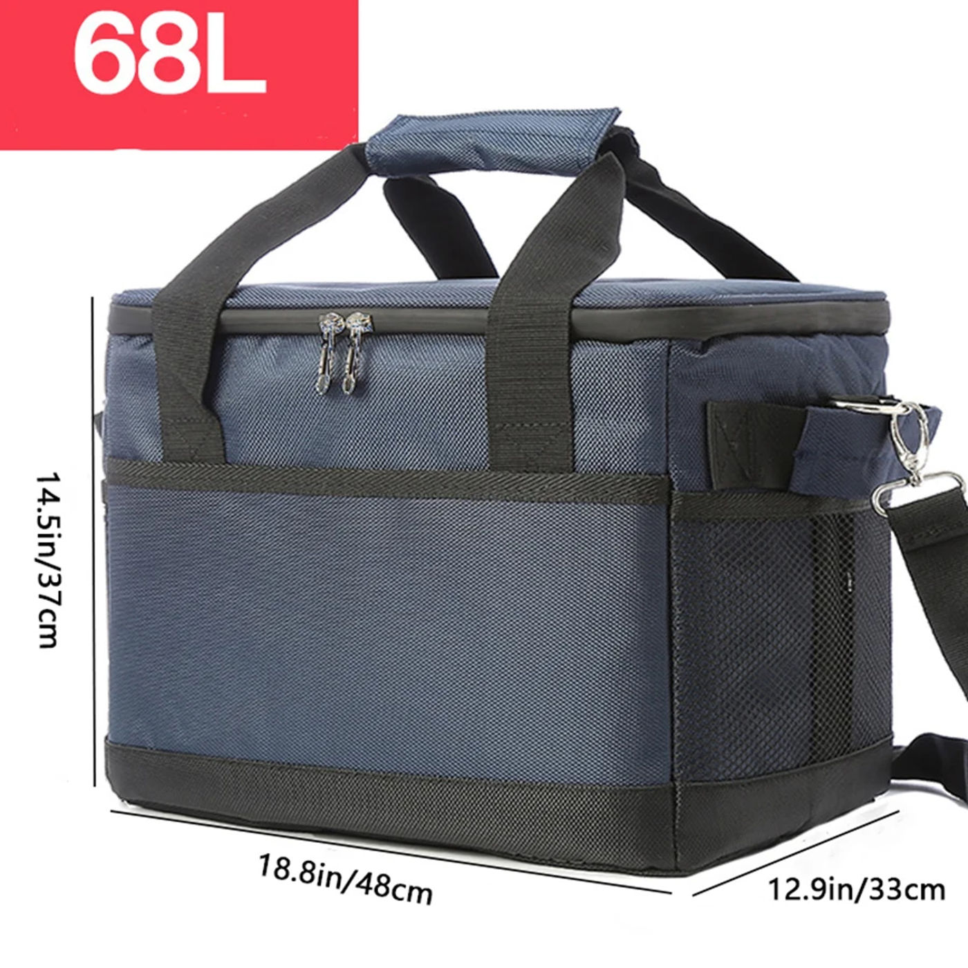 Description Picture 5 of itemOutdoor Camping Picnic Aluminum Foil Insulated Box Handheld Cooler Fresh Box Crossbody Bento Lunch Bag Home Large Capacity
