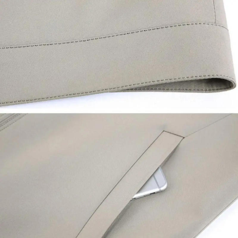 Description Picture 3 of itemMen Outerwear Stylish Men's Lapel Collar Business Jacket with Zipper Closure Slim Fit Solid Color Coat for Casual Formal Wear