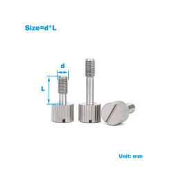 304 Stainless Steel Slotted Small Head Hand Screw / Knurled Anti Loosening Bolt M3M4M5M6