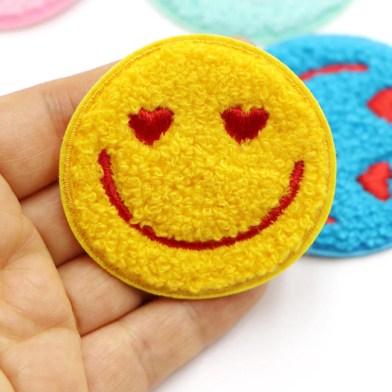 Description Picture 6 of itemCustom 1PC Round Face Bows Chenille Embroidery Patches Iron on Sew on Garment Accessories DIY Personality Clothes Stickers