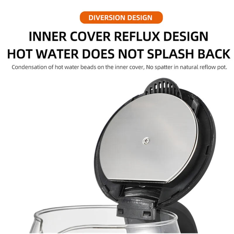 Description Picture 4 of item1.8L 220V Electric Kettle Stainless Steel Glass Health Preserving Pot Electric Water Heater with Blue Led Light Kitchen Tools