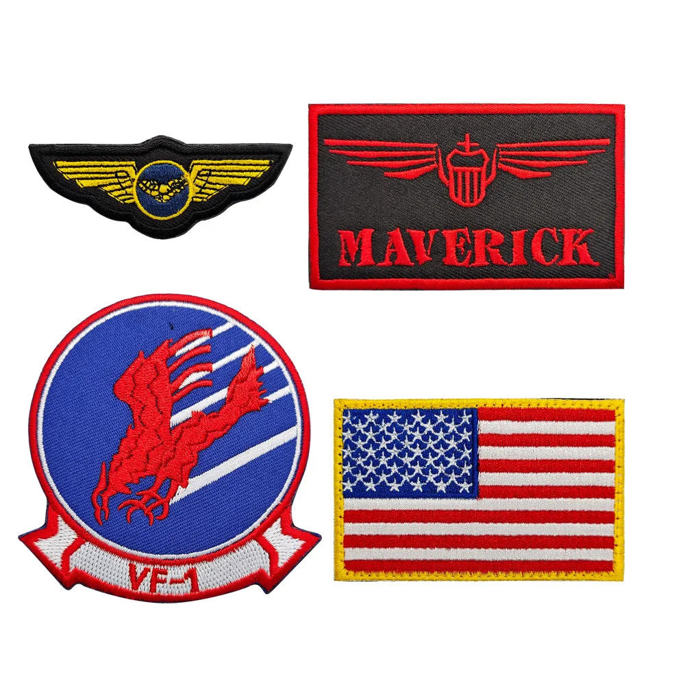 Description Picture 2 of itemTop Gun Tomcat Chapter American Navy Air VF-1 Pilot Armband ironing Embroidery Patch for on sew Clothes Badge Sticker