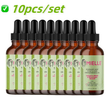 10pc Mielle Organic Hair Growth Essential Oils Rosemary Mint Hair Strengthening Nourishing Treatment For Split Ends And Dry Care