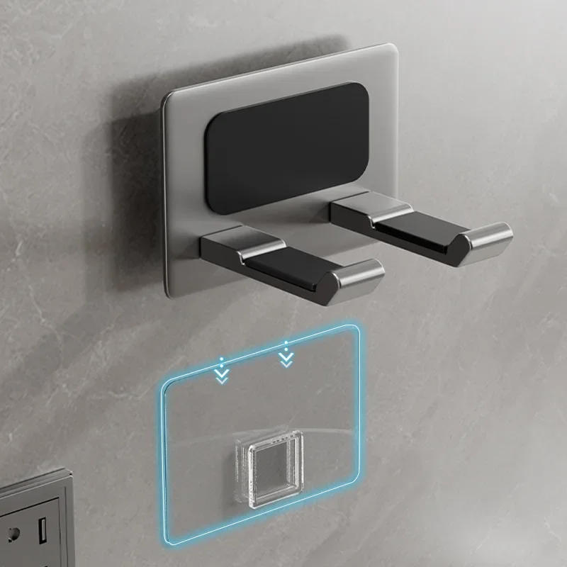 Description Picture 2 of itemAluminum Hair Dryer Holder Wall Mounted Self Adhesive No Drill Hairdryer Rack for Dyson Punch Free Bathroom Storage Organizer