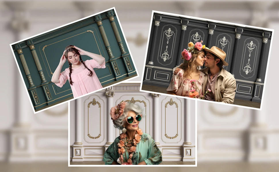 Description Picture 2 of itemMOON.QG Living Room Wall Studio Photoshoot Props Backdrop Vintage Product Photography Background 3D Western Indoor Photocall