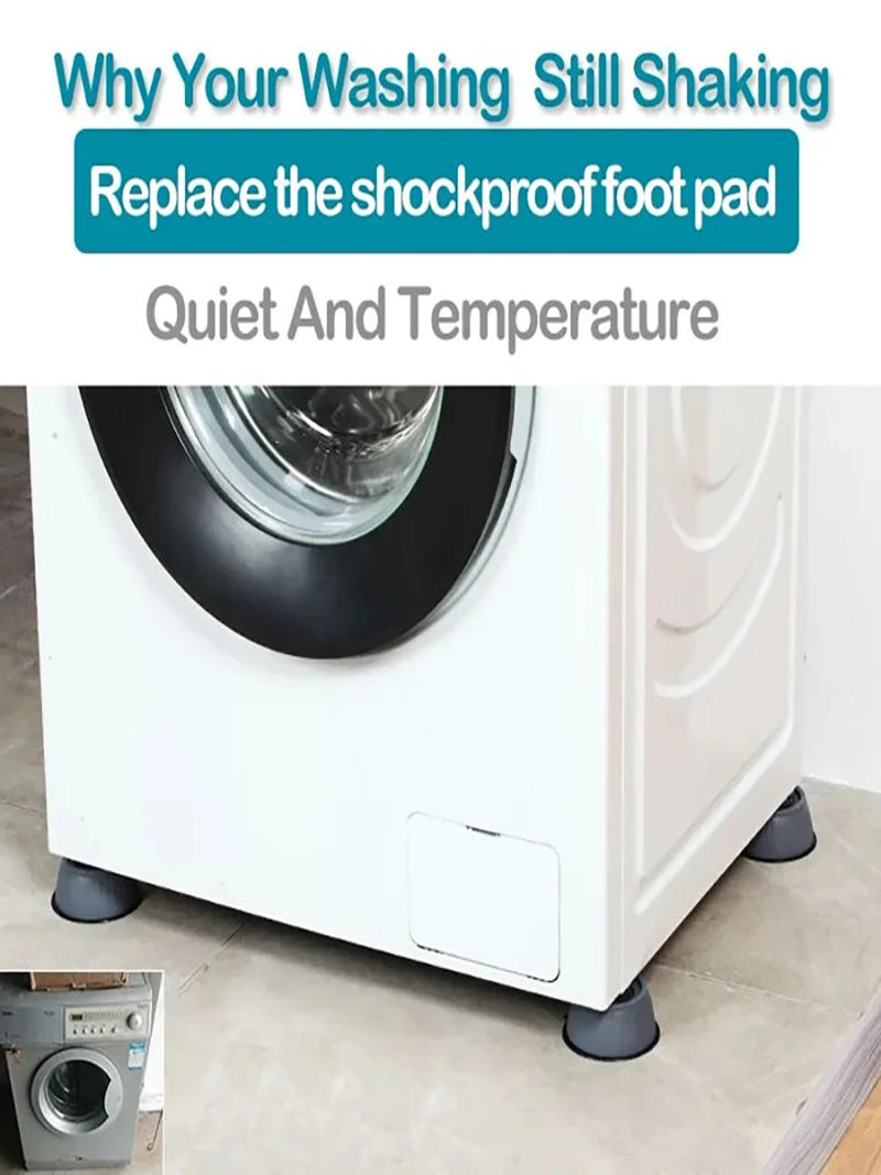 Description Picture 2 of item4 Pcs Washing Machine Foot Pads for Anti-Vibration Anti-Walk, Noise Reducing Anti Slip Anti Vibration Rubber Washing Machine Fee