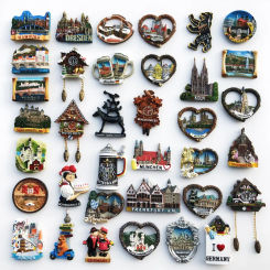 Resin Painted Magnetic Fridge Sticker Germany Berlin Frankfurt Dresden Munich Tourist Souvenirs Attractions Refrigerator Sticker