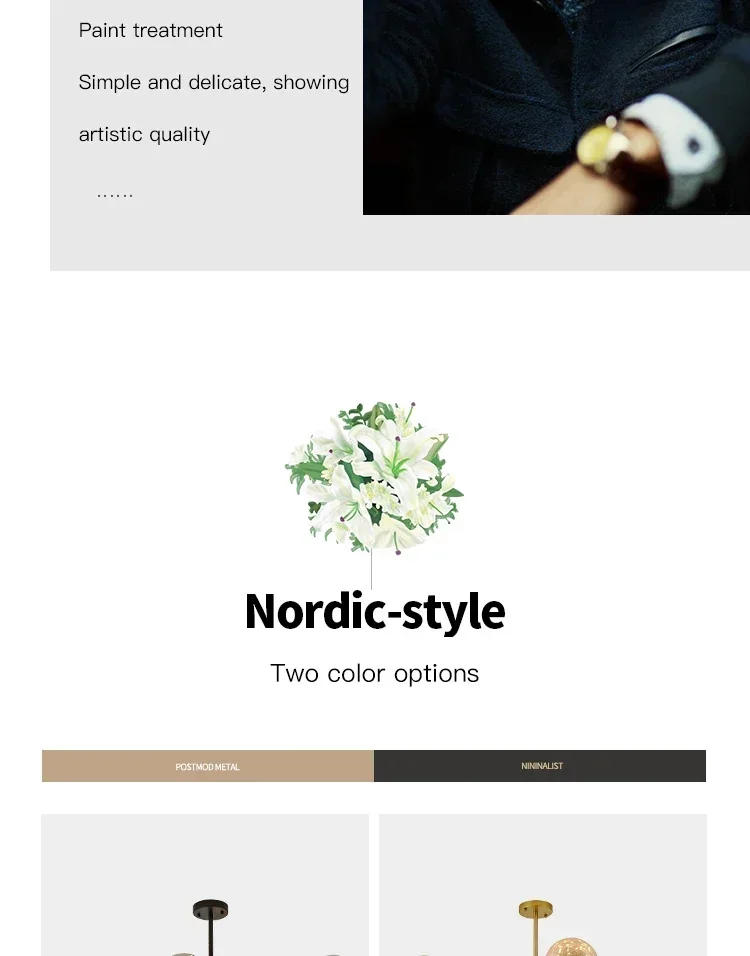 Description Picture 4 of itemChandeliers LED Ceiling Light For Living Room Bedroom Dining Room Kitchen Home Decor Black Gold Star Glass Ball Pendant Lamps