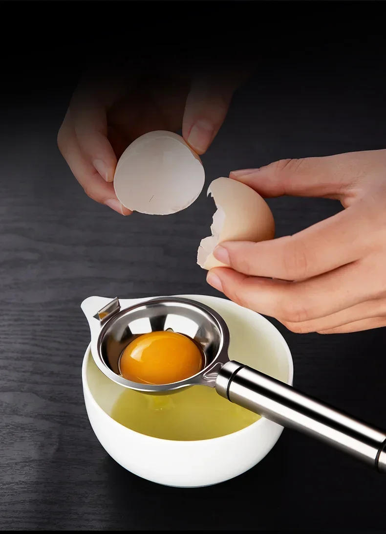 Description Picture 4 of itemStainless Steel Egg Separator Spoon Divider - Kitchen Tool for Separating Egg Yolk from White, Baking Utensil with Filter Design