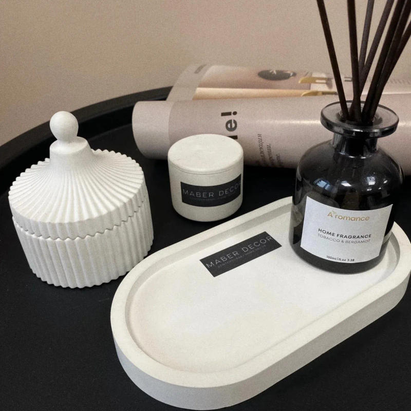 Description Picture 3 of itemDIY Flower Pot Concrete Mould Oval Tray Silicone Mold Storage Box Coaster Dish Gypsum Concrete Mold Craft HOME Decor