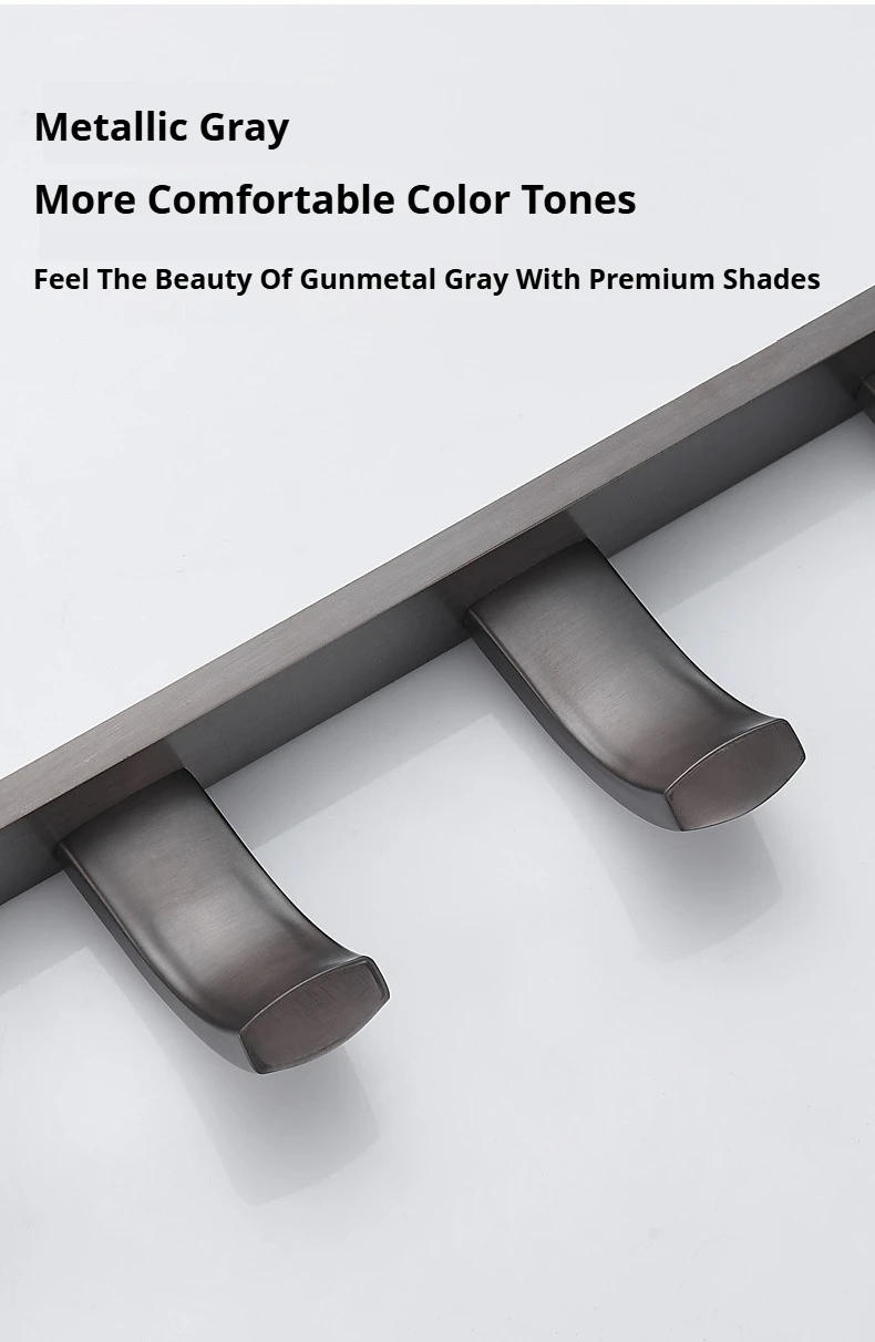 Description Picture 5 of itemBathroom All Copper Gunmetal Gray Bath Hardware Sets Home Improvement Perforated Installation Wall Mounted Bathroom Fittings