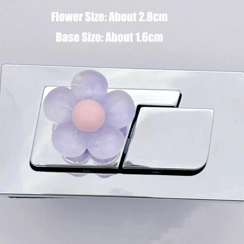Description Picture 3 of item1/2PCS Drawer Handle Toilet Flush Button Labor-saving Flower Shaped Bathroom Flush Switch Toilet Tank Button Toilet Lid Lifter