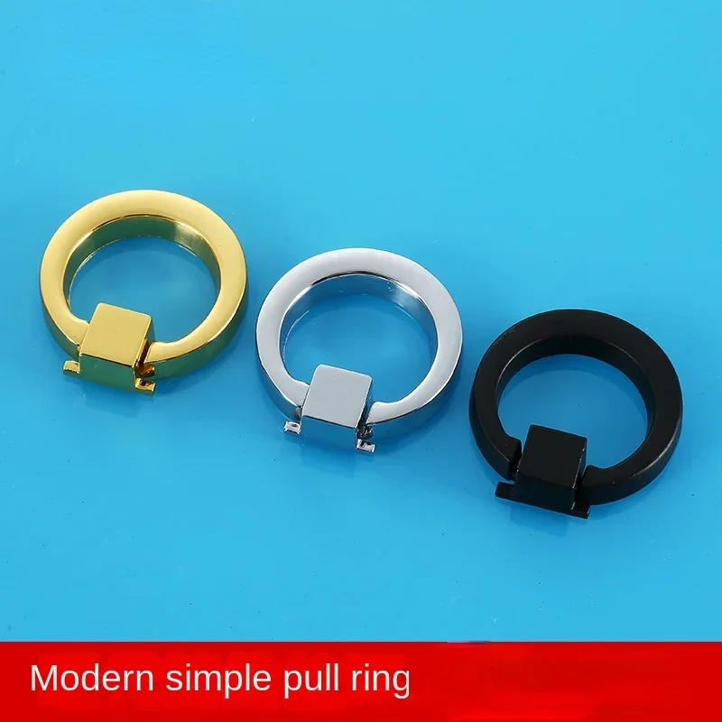 Description Picture 2 of itemRing Wardrobe Drawer Pull Ring Cabinet Shoe Cabinet Ring Handle Zinc Alloy Handle Gold / Silver / Black