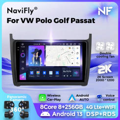 NaviFly android 13 Navition For VW Polo Golf Passat Car radio Stereo dvd audio Multimedia video Player CarPlay auto wifi BT 4G