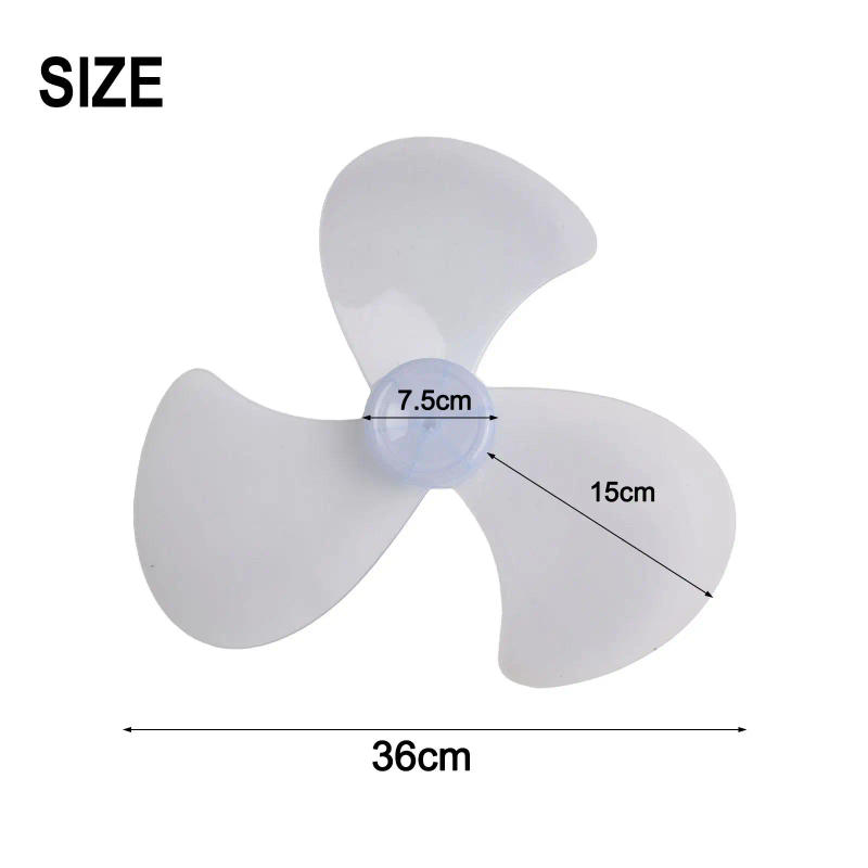 Description Picture 6 of item16Inch Plastic Fan Blade Three Leaves With Nut Cover Standing Pedestal Fan Three Leaf Accessories Electric Fan Blade Desktop Fan