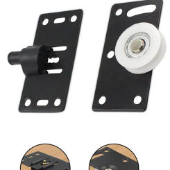 1 Sets Black Sliding Door Wheels Rollers Pulleys Runners For Cupboard Wardrobe 7.5*3.8cm Wardrobe Pulley