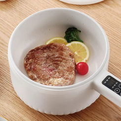 220V Multi-function Electric Heating Pot Non-stick Saute Pot All-In-One Pot Double-Layer Home Hot Pot With Steamer Pot 1.6L