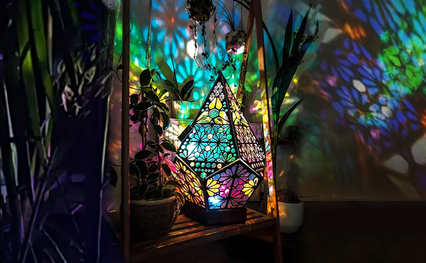 Description Picture 6 of itemPolar Star Floor Lamp with USB Bohemian Hollow Geometric Retro Decorative LED Colorful Diamond Lights 3D Projection Night Lamp