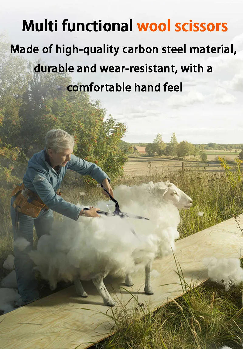 Description Picture 2 of itemMetal Wool Scissors Multi-purpose Horsehair Trimming Shear Professional Nursing Scissors Sheep Shearing Specific Spring Shears