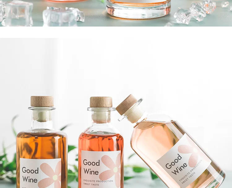 Description Picture 6 of itemWith Wood Lid Cute Wine Glass Iced Coffee Bottles Glass Water Bottle Small Refillable Travel Sealed Bottle Cold Brew Tea Bottles