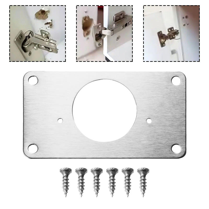 Description Picture 4 of item1-10Pcs Hinge Repair Plate For Cabinet Furniture Drawer Stainless Steel Table Scharnier Window Door Repair Hinge Fixing Plate