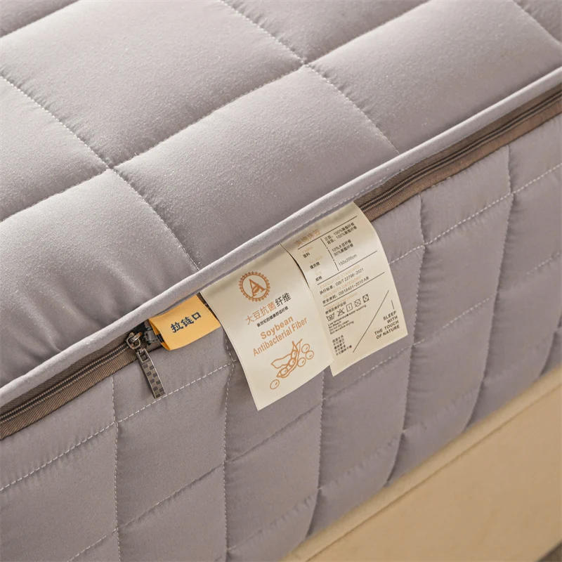 Description Picture 4 of itemSix Sides Full Enclosed Mattress Protector Cover with Zipper Closure Thicken Quilted Mattress Topper Pad Luxury Soft Bed Sheet