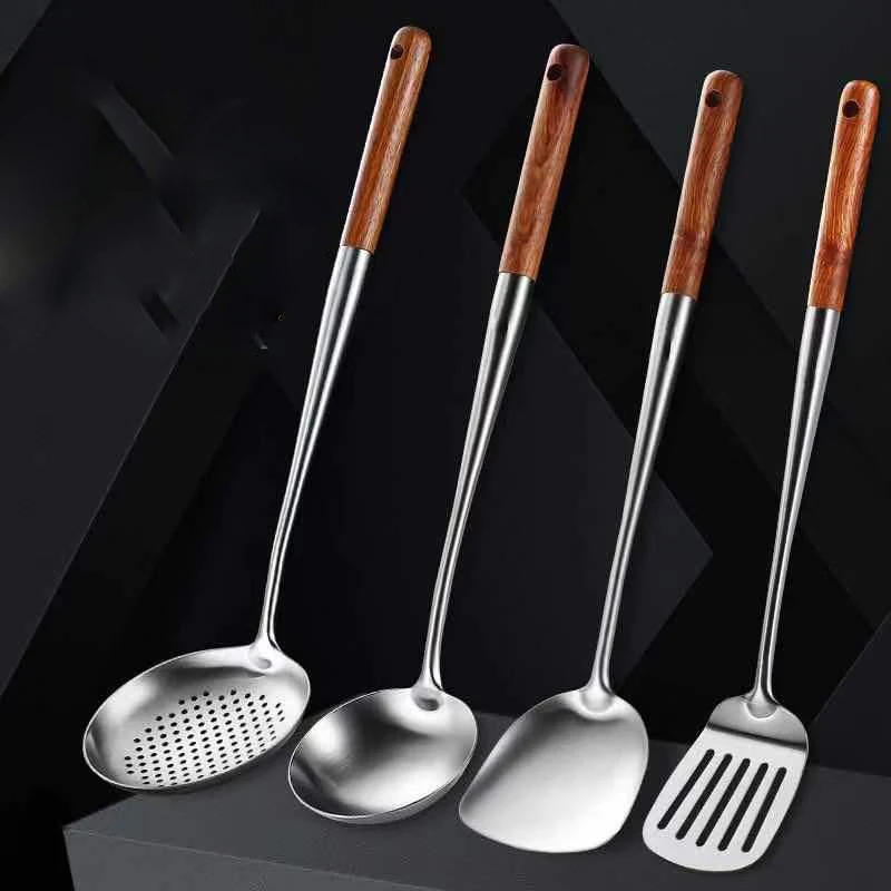 Description Picture 3 of itemKitchen Utensils Wok Spatula Iron and Ladle Tool Set Spatula for Stainless Steel Cooking Equpment Kitchen Accessories Essentials