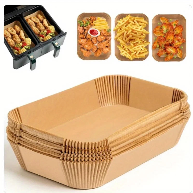 Description Picture 2 of item50/100/150pcs Disposable Air Fryer Paper Kitchen Baking Airfryer Mat Oilproof Micro-wave Barbecue Pad Baking Paper Accessories